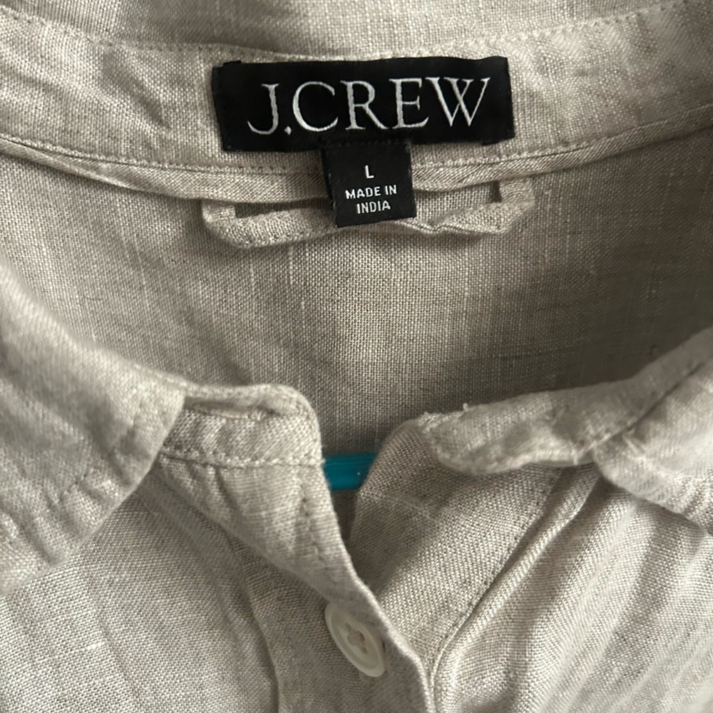 J. Crew Capitaine Shirt Dress in 100% Linen Flax Women’s large - Picture 6 of 6